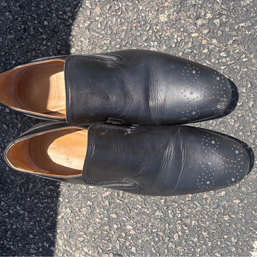 Black Leather Men’s Slip-On Dress Shoes